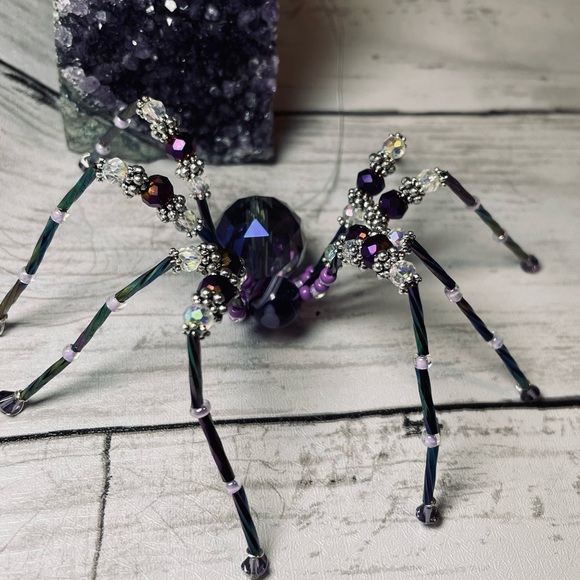 Hand Crafted Glass Crystal Prism And Purple Crazy Laced Agate S… - Picture 5 of 15